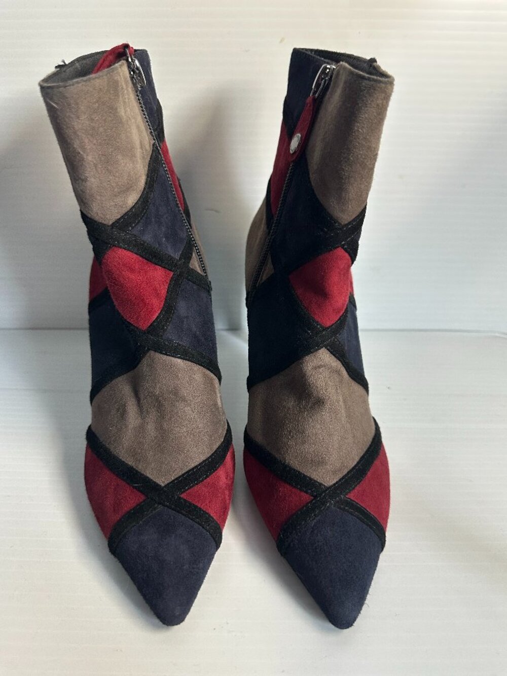 Suede Multi Colour Heel Boots